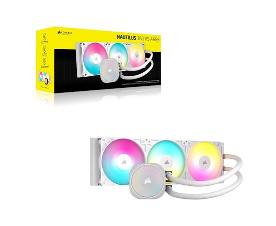 Система жидкостного охлаждения Corsair NAUTILUS 360 ARGB White (CW-9060095-WW), изображение 11 Система жидкостного охлаждения Corsair NAUTILUS 360 ARGB White (CW-9060095-WW), изображение 11