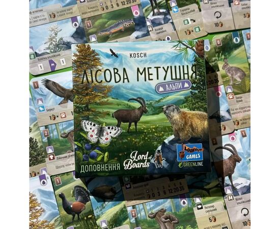 Настольная игра Lord of Boards Лесная суета. Альпы (Forest Shuffle: Alpine Expansion) (укр.) дополнение (LOB2405UA), изображение 3 Настольная игра Lord of Boards Лесная суета. Альпы (Forest Shuffle: Alpine Expansion) (укр.) дополнение (LOB2405UA), изображение 3