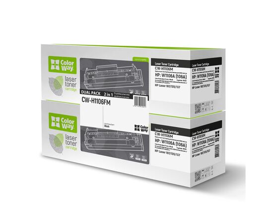 Картридж ColorWay HP W1106A M107/135/137 Black DUAL PACK (CW-H1106FM)