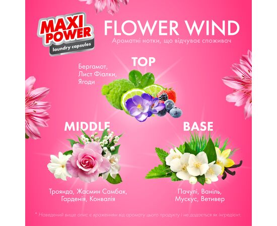 Капсулы для стирки Maxi Power Flower Wind 11 шт. (4823098414988), изображение 2 Капсулы для стирки Maxi Power Flower Wind 11 шт. (4823098414988), изображение 2