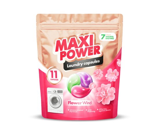 Капсули для прання Maxi Power Flower Wind 11 шт. (4823098414988)
