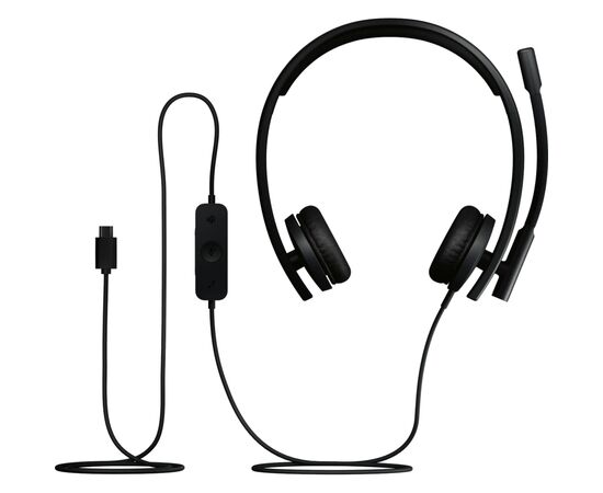 Наушники Logitech H570e Corded for Business Stereo Teams USB-C Black (981-001431), изображение 5 Наушники Logitech H570e Corded for Business Stereo Teams USB-C Black (981-001431), изображение 5