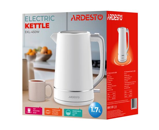 Электрочайник Ardesto EKL-450W, изображение 7 Электрочайник Ardesto EKL-450W, изображение 7