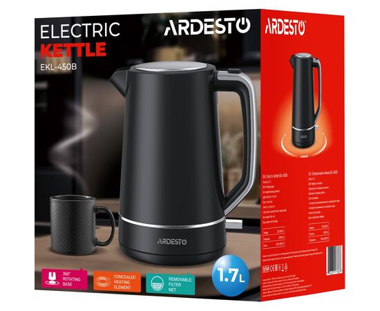 Электрочайник Ardesto EKL-450B, изображение 7 Электрочайник Ardesto EKL-450B, изображение 7