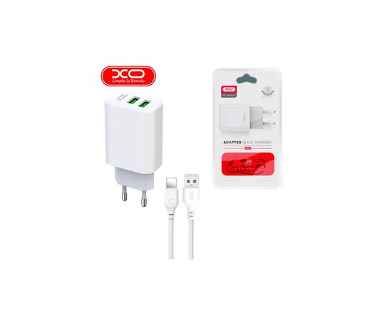 Зарядное устройство XO L85C (2USB/2.4A) + USB - Lightning White (XO-L85C-L), изображение 2 Зарядное устройство XO L85C (2USB/2.4A) + USB - Lightning White (XO-L85C-L), изображение 2