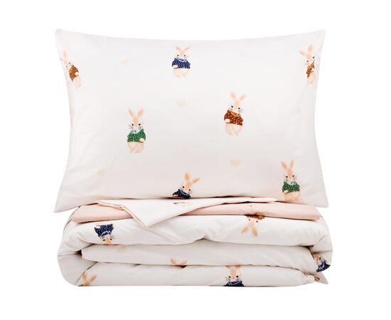 Постельное белье Ardesto Gloria сатин кролики, бежевый полуторный евро 160х220 (ART1622BR), изображение 2 Постельное белье Ardesto Gloria сатин кролики, бежевый полуторный евро 160х220 (ART1622BR), изображение 2
