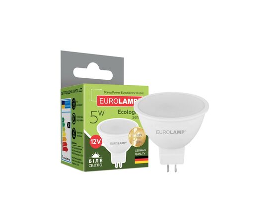 Лампочка Eurolamp LED SMD MR16 5W GU5.3 4000K 12V (LED-SMD-05534(12)(P)), изображение 2 Лампочка Eurolamp LED SMD MR16 5W GU5.3 4000K 12V (LED-SMD-05534(12)(P)), изображение 2