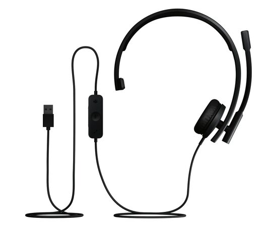 Наушники Logitech H570e Corded for Business Mono Teams USB-A Black (981-001426), изображение 5 Наушники Logitech H570e Corded for Business Mono Teams USB-A Black (981-001426), изображение 5