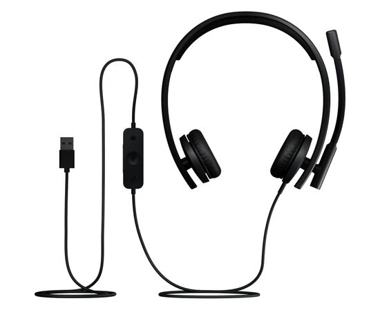 Наушники Logitech H570e Corded for Business Stereo Teams USB-A Black (981-001430), изображение 5 Наушники Logitech H570e Corded for Business Stereo Teams USB-A Black (981-001430), изображение 5