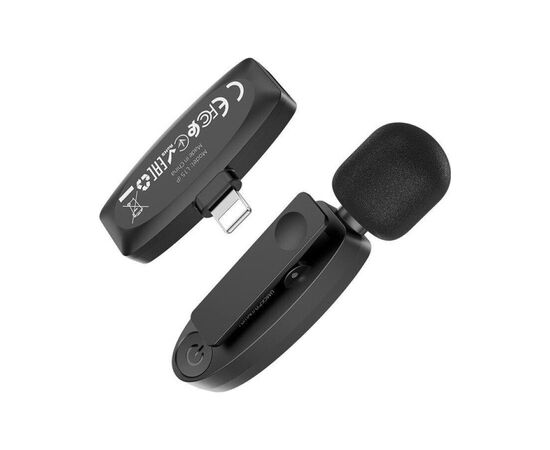 Мікрофон XO MKF08B з придушенням шуму lightning Black (XO MKF08B-IP), зображення 3 Мікрофон XO MKF08B з придушенням шуму lightning Black (XO MKF08B-IP), зображення 3