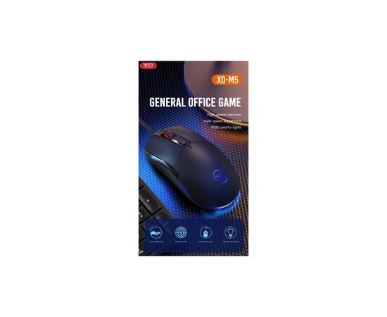 Мишка XO M5 A582 USB Black (XO-M5-BK), зображення 5 Мишка XO M5 A582 USB Black (XO-M5-BK), зображення 5