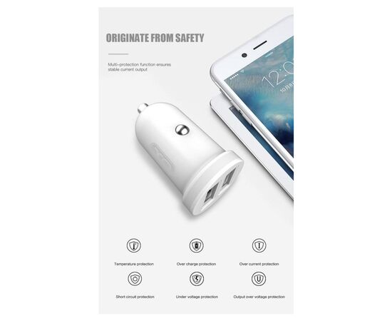 Зарядное устройство XO CC18 2.1A/2 USB White (XO-CC18-WH), изображение 4 Зарядное устройство XO CC18 2.1A/2 USB White (XO-CC18-WH), изображение 4