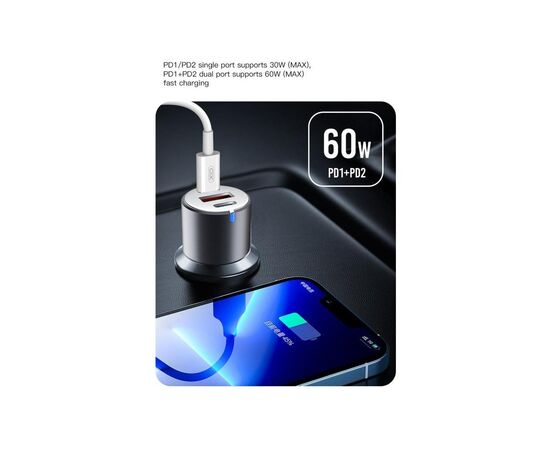 Зарядное устройство XO CC45 1 USB QC 3.0 + 2 Type-C PD (60W) Black (XO-CC45-BK), изображение 7 Зарядное устройство XO CC45 1 USB QC 3.0 + 2 Type-C PD (60W) Black (XO-CC45-BK), изображение 7