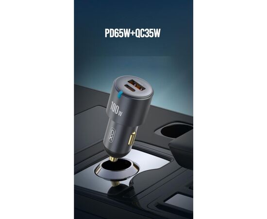 Зарядний пристрій XO CC47 1 USB 65W + 1 Type-C PD 35W (100W) Black (XO-CC47-BK), зображення 8 Зарядний пристрій XO CC47 1 USB 65W + 1 Type-C PD 35W (100W) Black (XO-CC47-BK), зображення 8
