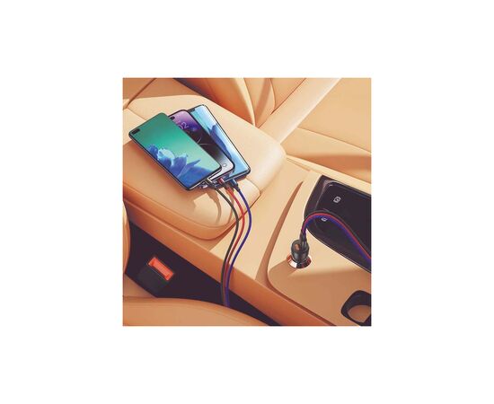 Зарядний пристрій XO CC55 QC3.0 18W (2USB/2.4A) + USB - Lightning + MicroUSB + Type-C Black (XO-CC55-BK), зображення 3 Зарядний пристрій XO CC55 QC3.0 18W (2USB/2.4A) + USB - Lightning + MicroUSB + Type-C Black (XO-CC55-BK), зображення 3