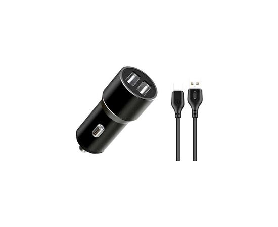 Зарядное устройство XO TZ09 2.4A/2 USB + cable Type-C Black (XO-TZ09T-BK)