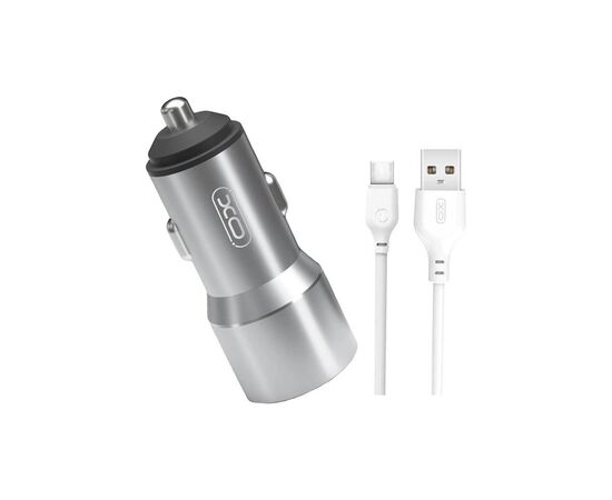 Зарядное устройство XO TZ09 2.4A/2 USB + cable Type-C Grey (XO-TZ09T-GR)