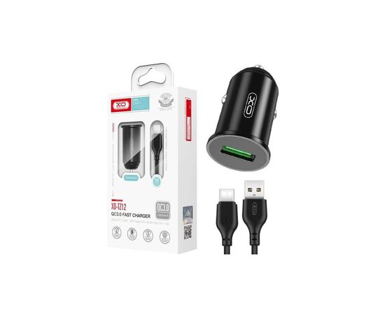 Зарядное устройство XO TZ12 QC3.0 (1USB/18W) + USB - Type-C Black (XO-TZ12-BK), изображение 4 Зарядное устройство XO TZ12 QC3.0 (1USB/18W) + USB - Type-C Black (XO-TZ12-BK), изображение 4