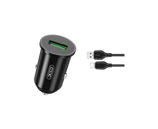 Зарядное устройство XO TZ12 QC3.0 (1USB/18W) + USB - Type-C Black (XO-TZ12-BK)