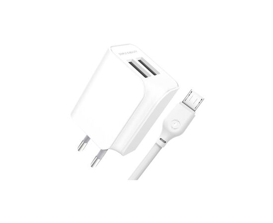 Зарядний пристрій XO L35D 2 USB 2.1A cable microUSB (XO-L35-MCR)