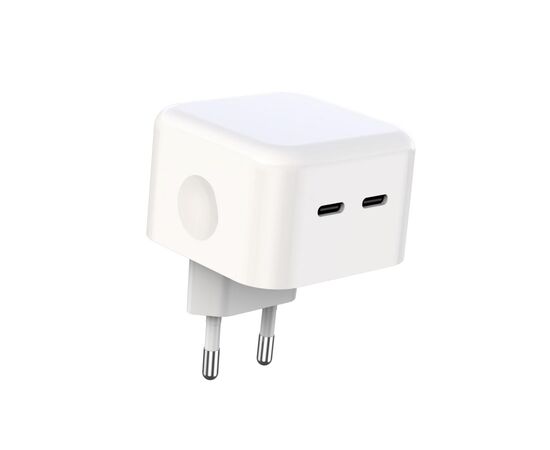 Зарядний пристрій XO QC 3.0 L102 35W/2 USB-C + cable Type-C NB124 White (XO-L102c-WH), зображення 2 Зарядний пристрій XO QC 3.0 L102 35W/2 USB-C + cable Type-C NB124 White (XO-L102c-WH), зображення 2