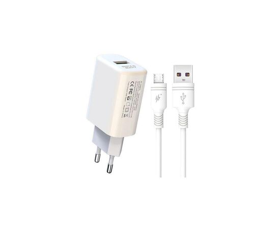 Зарядний пристрій XO QC 3.0 L85 18W/1USB + microUSB White (XO-L85m-WH)