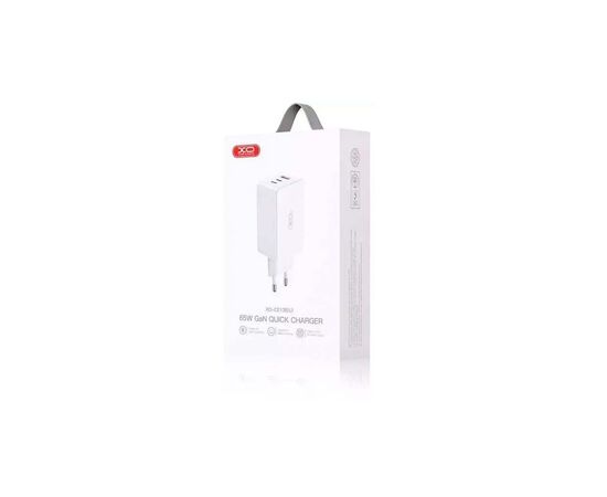 Зарядное устройство XO CE13 PD65W GaN (2Type-C/1USB) White (XO-CE13-WH), изображение 3 Зарядное устройство XO CE13 PD65W GaN (2Type-C/1USB) White (XO-CE13-WH), изображение 3