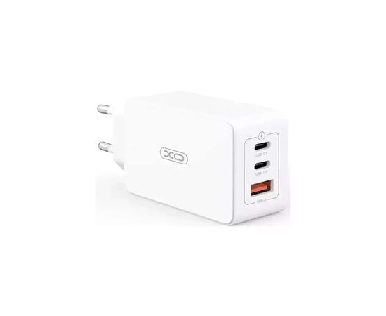 Зарядний пристрій XO CE13 PD65W GaN (2Type-C/1USB) White (XO-CE13-WH)