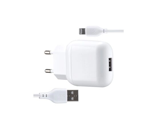 Зарядное устройство XO L37 2.1A/1USB + cable Lightning White (L37i-WH), изображение 5 Зарядное устройство XO L37 2.1A/1USB + cable Lightning White (L37i-WH), изображение 5