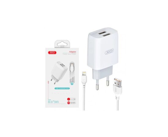 Зарядное устройство XO L57 2.4A/2USB + lightning (XO-L57-LGHT), изображение 3 Зарядное устройство XO L57 2.4A/2USB + lightning (XO-L57-LGHT), изображение 3