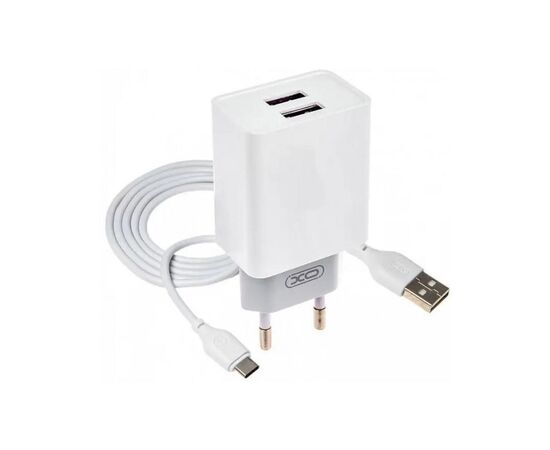 Зарядное устройство XO L65 адаптер 2USB / 2.4А + Type-C white (XO-L65-TC), изображение 3 Зарядное устройство XO L65 адаптер 2USB / 2.4А + Type-C white (XO-L65-TC), изображение 3