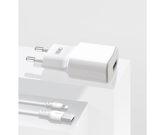 Зарядное устройство XO L73 2.4A/1USB + cable lightning White (XO-L73i-WH), изображение 2 Зарядное устройство XO L73 2.4A/1USB + cable lightning White (XO-L73i-WH), изображение 2