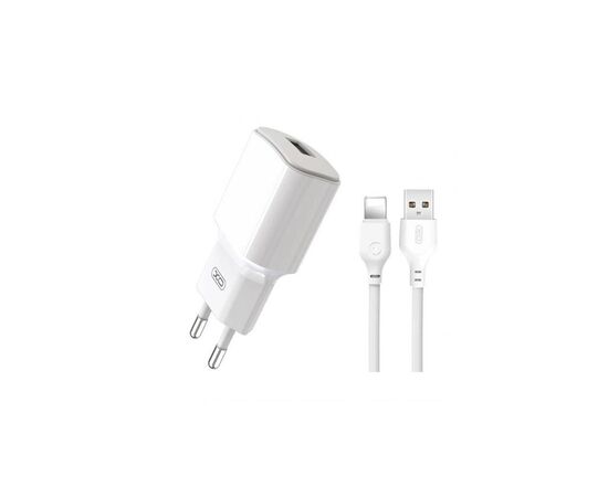 Зарядний пристрій XO L73 2.4A/1USB + cable lightning White (XO-L73i-WH)