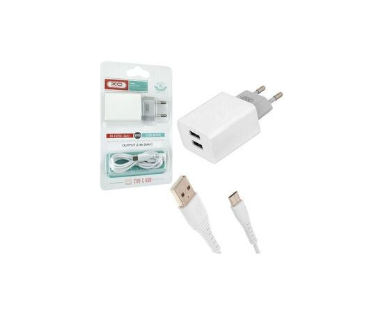 Зарядное устройство XO L75 2USB/2.4A + Type-C White (XO-L75-T), изображение 3 Зарядное устройство XO L75 2USB/2.4A + Type-C White (XO-L75-T), изображение 3