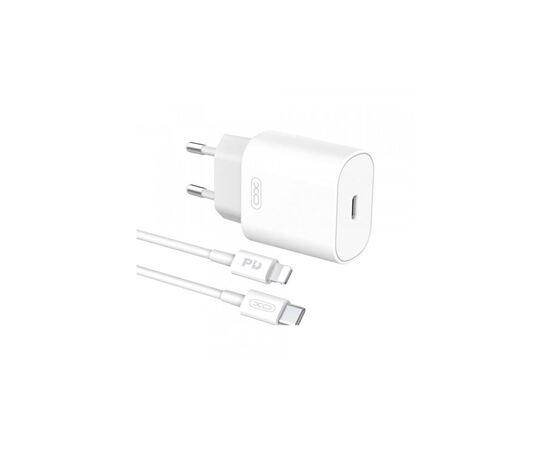 Зарядний пристрій XO L91EU 1хType-C PD25W + cable Type-C to Lightning White (L91i-WH)