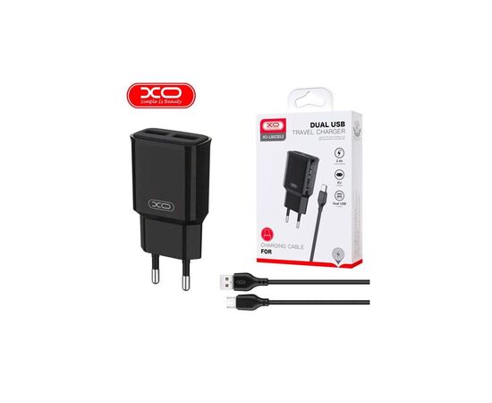 Зарядное устройство XO L92C (2USB/2.4A) + USB - MicroUSB Чорний (XO-L92C-M), изображение 3 Зарядное устройство XO L92C (2USB/2.4A) + USB - MicroUSB Чорний (XO-L92C-M), изображение 3