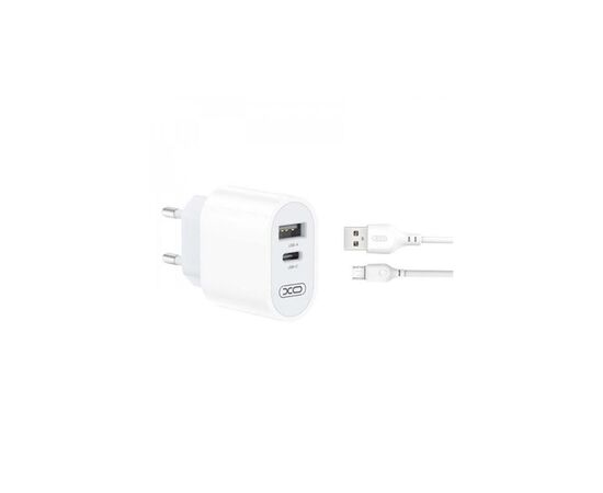 Зарядное устройство XO L97 (1Type-C/1USB/2.4A) + USB - MicroUSB White (XO-L97-MC), изображение 5 Зарядное устройство XO L97 (1Type-C/1USB/2.4A) + USB - MicroUSB White (XO-L97-MC), изображение 5