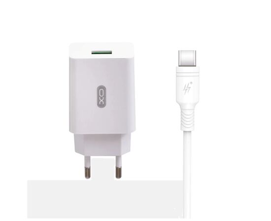 Зарядний пристрій XO QC 3.0 L36 18W/1USB + Type-C White (XO-L36-TC)
