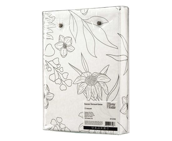 Постельное белье Ardesto Gloria сатин цветы, бежевый полуторный евро 160х220 (ART1622BW), изображение 4 Постельное белье Ardesto Gloria сатин цветы, бежевый полуторный евро 160х220 (ART1622BW), изображение 4