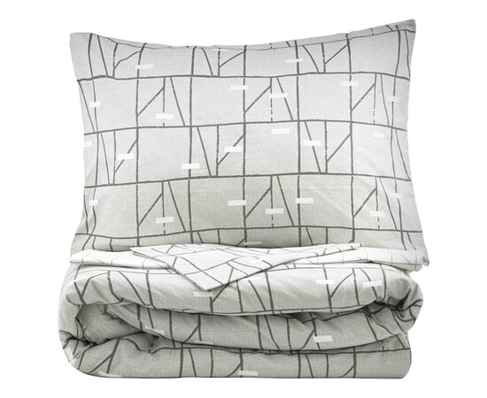 Постельное белье Ardesto Gloria сатин веселые геометрия, серый евро 200х220 (ART2022PG), изображение 2 Постельное белье Ardesto Gloria сатин веселые геометрия, серый евро 200х220 (ART2022PG), изображение 2
