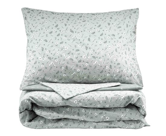 Постельное белье Ardesto Gloria сатин мелкие цветы, серый евро 200х220 (ART2022SS), изображение 2 Постельное белье Ardesto Gloria сатин мелкие цветы, серый евро 200х220 (ART2022SS), изображение 2