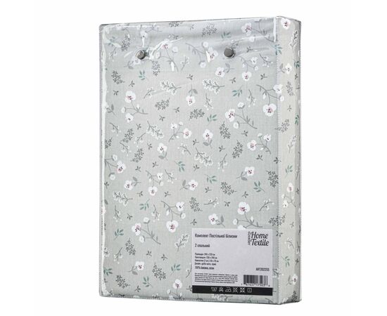 Постельное белье Ardesto Gloria сатин мелкие цветы, серый евро 200х220 (ART2022SS), изображение 4 Постельное белье Ardesto Gloria сатин мелкие цветы, серый евро 200х220 (ART2022SS), изображение 4