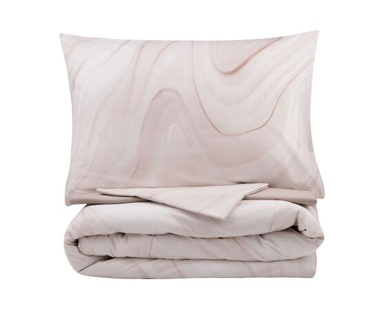 Постельное белье Ardesto Gloria сатин мрамор, бежевый евро 200х220 (ART2022BM), изображение 2