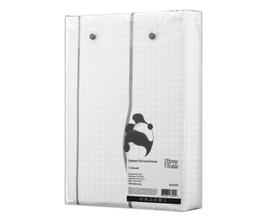 Постельное белье Ardesto Gloria сатин панды, клетка евро 200х220 (ART2022PW), изображение 4