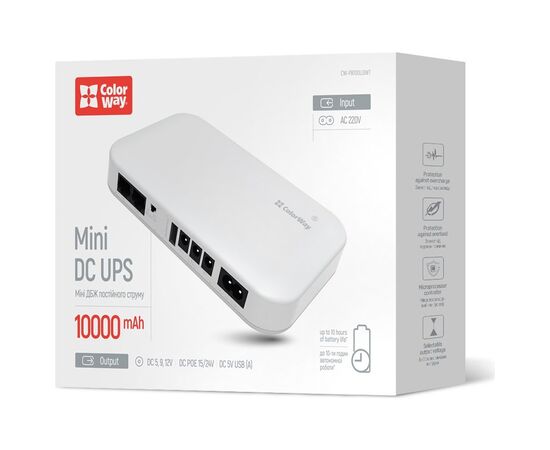 Источник бесперебойного питания ColorWay CW-PB100LI3WT 10000mAh 21W (CW-PB100LI3WT), изображение 6 Источник бесперебойного питания ColorWay CW-PB100LI3WT 10000mAh 21W (CW-PB100LI3WT), изображение 6