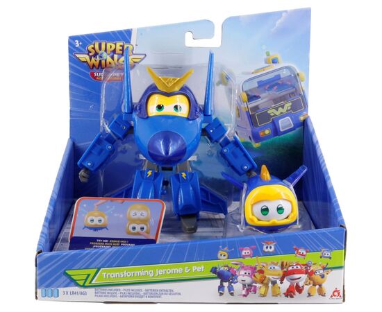 Трансформер Super Wings Transforming Джером и питомец (Jerome & Pet) (EU770443), изображение 8 Трансформер Super Wings Transforming Джером и питомец (Jerome & Pet) (EU770443), изображение 8