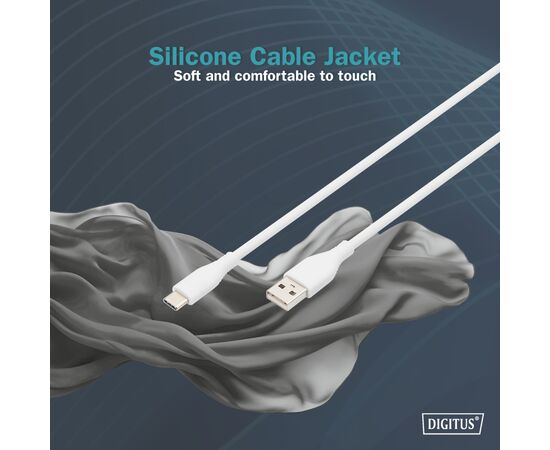 Дата кабель USB 2.0 AM to Type-C 2.0m 60W white Digitus (AK-300340-020-W), изображение 9 Дата кабель USB 2.0 AM to Type-C 2.0m 60W white Digitus (AK-300340-020-W), изображение 9