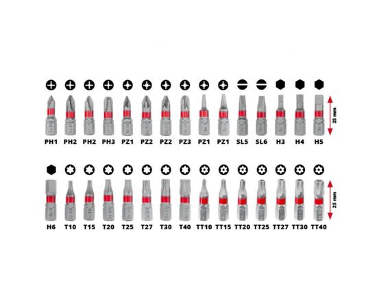 Набор бит Einhell 1/4", 32шт, кейс (118693), изображение 4 Набор бит Einhell 1/4", 32шт, кейс (118693), изображение 4
