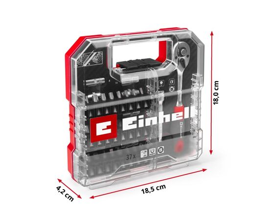 Набор бит Einhell бит и головок, 1/4" 4-13мм, 37шт, кейс (109022), изображение 12 Набор бит Einhell бит и головок, 1/4" 4-13мм, 37шт, кейс (109022), изображение 12