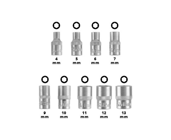 Набор бит Einhell бит и головок, 1/4" 4-13мм, 37шт, кейс (109022), изображение 4 Набор бит Einhell бит и головок, 1/4" 4-13мм, 37шт, кейс (109022), изображение 4